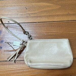 Coach Tan Leather Wristlet